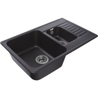 Кухонная мойка GranFest Quarz GF-Z21K Черная искусственный камень (литьевой мрамор) встраиваемый