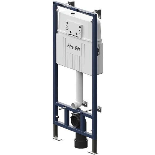 Комплект унитаза с инсталляцией AM.PM MasterFit IS100238.DX35C1700 с сиденьем Микролифт и Черной матовой клавишей смыва фарфор подвесной