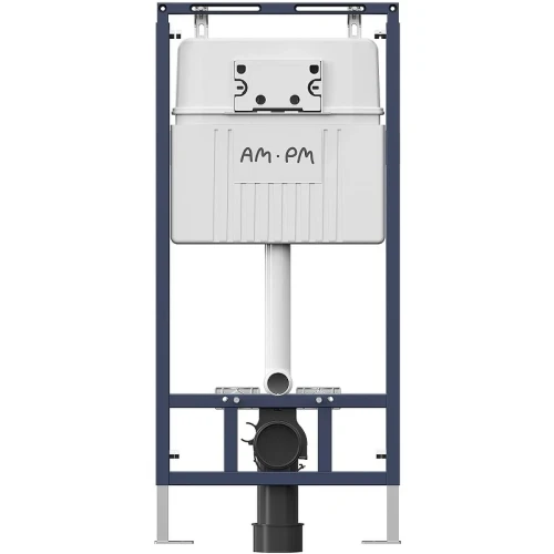 Комплект унитаза с инсталляцией AM.PM MasterFit IS100238.DX35C1700 с сиденьем Микролифт и Черной матовой клавишей смыва фарфор подвесной