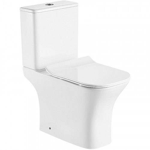 Унитаз компакт Azario Fretta Square AZ-5121 с бачком и сиденьем Микролифт фаянс напольный