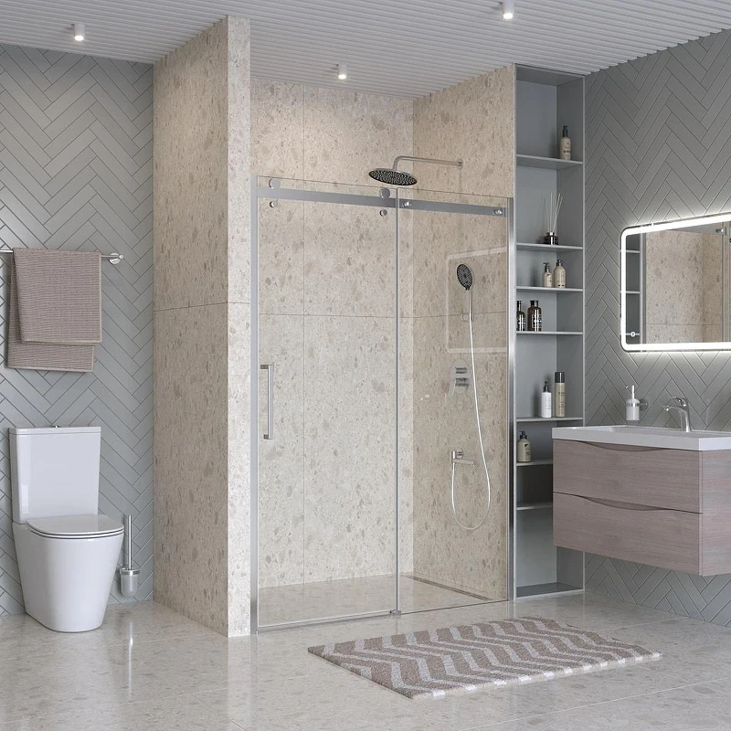 Душевая дверь BelBagno Marino 2 150 MARINO-2-BF-1-150-C-CR профиль Хром стекло прозрачное
