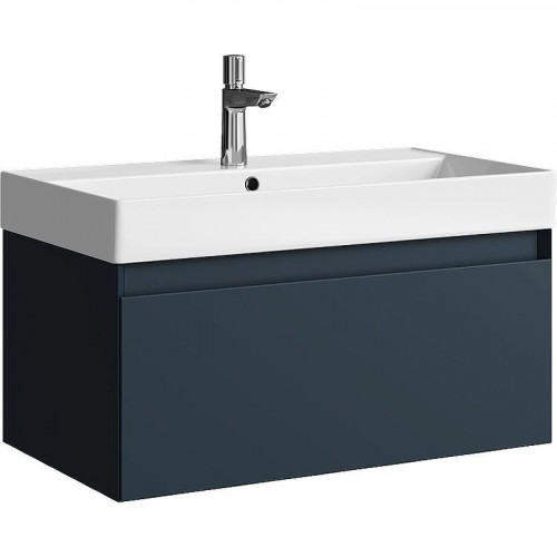 Тумба под раковину Aqwella Geometria 80 GE01081GRM подвесная Серая матовая