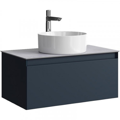 Тумба под раковину Aqwella Geometria 80 GE01081GRM подвесная Серая матовая