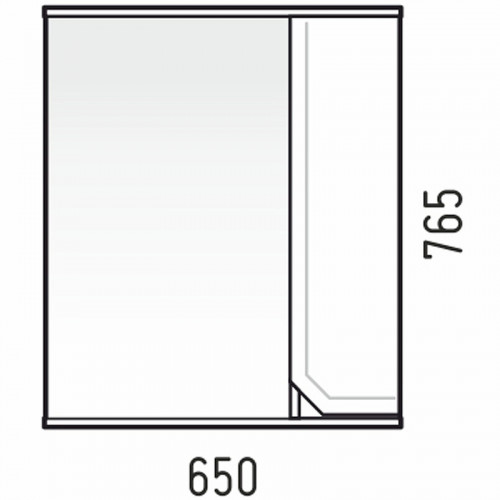 Зеркало со шкафом Corozo Сириус 65 SD-00001448 Белое МДФ / ЛДСП, стекло