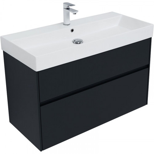 Тумба под раковину Aquanet Бруклин 100 310139 подвесная Антрацит матовый МДФ / ЛДСП