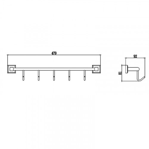 Вешалка для полотенец Savol S-009575 цвет Хром