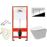 Комплект унитаза Koller Pool Orion OR-0515-RW с инсталляцией Tece Profil 9400412 с сиденьем Микролифт и клавишей смыва Хром глянцевый