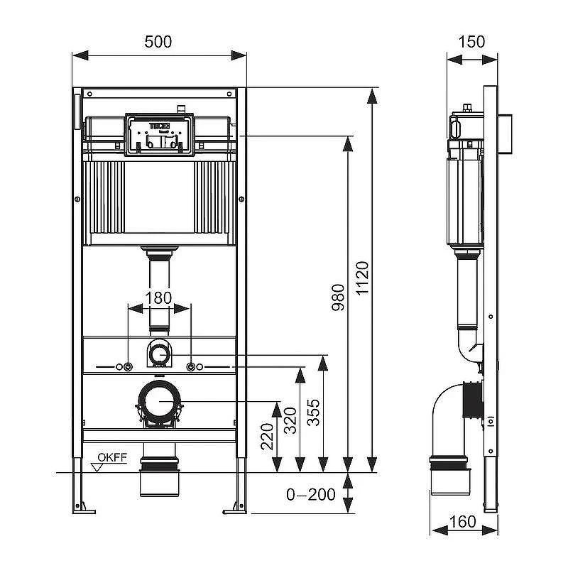 Комплект унитаза Koller Pool Orion OR-0515-RW с инсталляцией Tece Profil 9400412 с сиденьем Микролифт и клавишей смыва Хром глянцевый