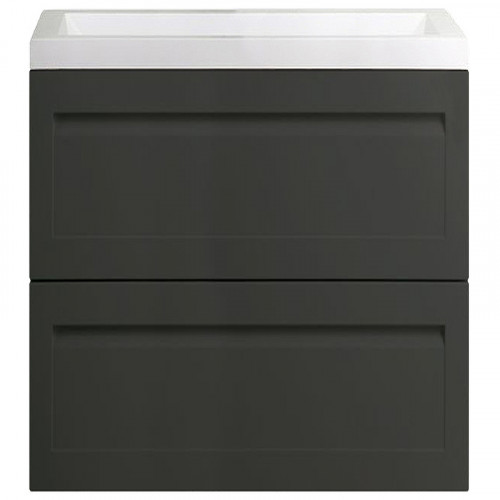 Тумба под раковину Art&amp;Max AM-Platino-580-2C-SO-GM подвесная Серый матовый МДФ / ЛДСП