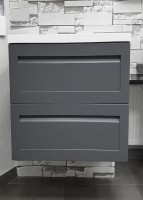 Тумба под раковину Art&amp;Max AM-Platino-580-2C-SO-GM подвесная Серый матовый МДФ / ЛДСП