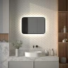 Зеркало Defesto Aura 70х50 DF 2964RH с подсветкой 21W-4500K/ИК - выключатель/Нейтральный белый свет/Черная рама