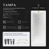 Чугунная ванна Vinsent Veron Tampa 170x70 VTP1707042H/VH0012MGD-AS цвет Белый с квадратными ручками матовое золото и антискользящим покрытием