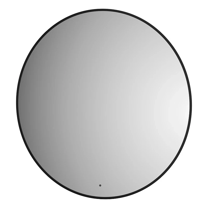 Зеркало Defesto Aura 90х90 DF 2996R с подсветкой 28W-3000K/ИК - выключатель/Теплый белый свет/Черная рама