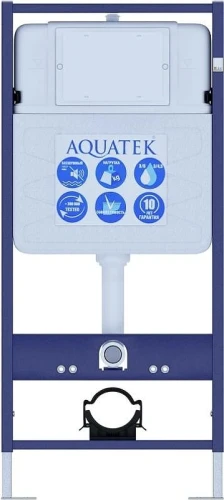 Комплект унитаза с инсталляцией Aquatek Set Aquatek ЕВРОПА cmp011 цвет Белый с сиденьем Микролифт и клавишей смыва цвет Хром матовый