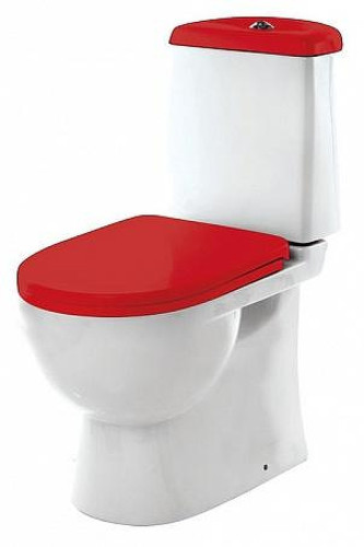 Унитаз-компакт Sanita Luxe Best Luxe SL DM Red WC.CC/Best/2-DM/RED.G/S1 Белый с бачком и красным сиденьем Микролифт