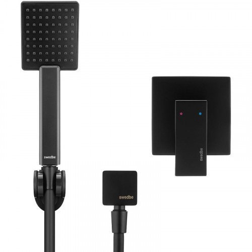 Смеситель для душа Swedbe Platta 5551B Черный матовый латунь встраиваемый