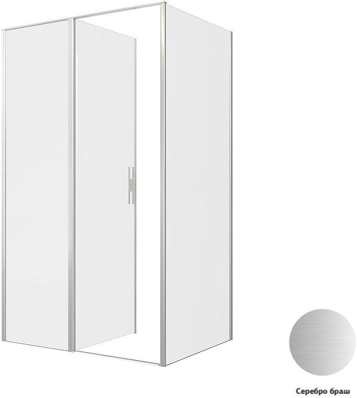 Душевой уголок Allen Brau Priority 120x90 3.31008.BA+3.31017.BA цвет профиля Серебро браш стекло прозрачное