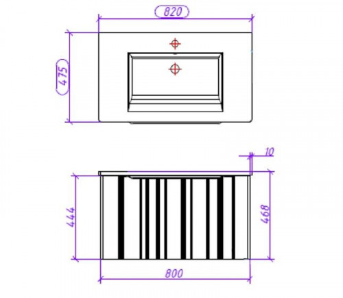 Тумба под раковину Creto Luna 80 17-Bl80B подвесная цвет Синий