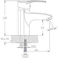 Смеситель для раковины Haiba HB1070 Хром