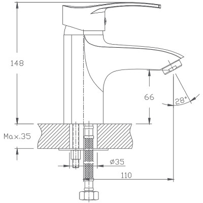 Смеситель для раковины Haiba HB1070 Хром