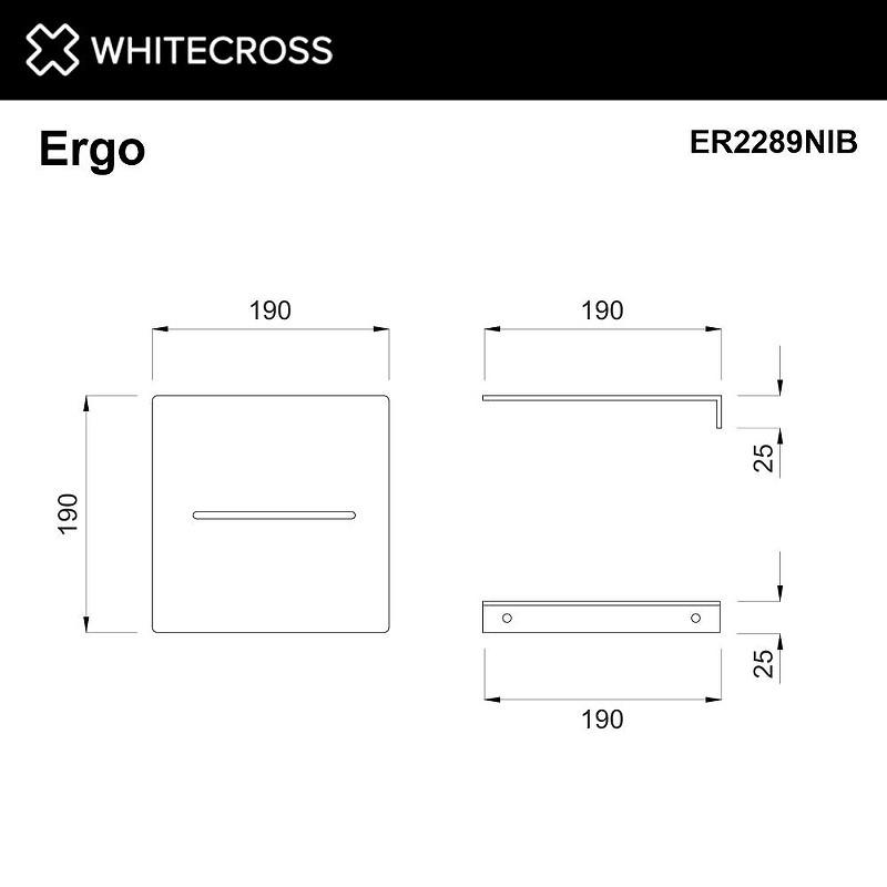 Металлическая полка Whitecross Ergo nickel brushed ER2289NIB цвет Никель брашированный
