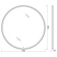 Зеркало BelBagno SPC-RNG-1000-LED-TCH с подсветкой с сенсорным выключателем
