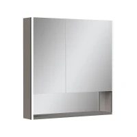 Зеркальный шкаф Equil Smile 80 szSMILE80 с подсветкой цвет Лен анрацит