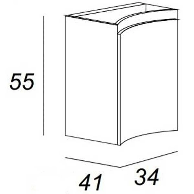 Подвесной шкаф Cezares Vague 34 L 54836 Rovere tabacco МДФ / ЛДСП