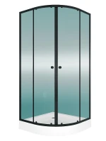 Душевой уголок WellWant Aura 90х90 WWDUSP90B профиль Черный матовый стекло прозрачное