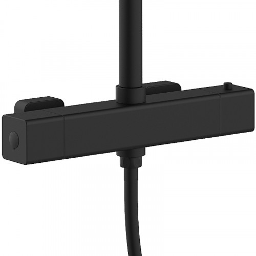 Душевая система beWash BV1TMSS6121 с термостатом Черная матовая латунь на стену