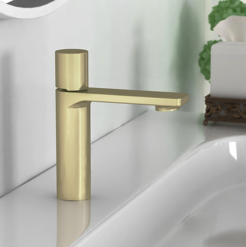 Смеситель для раковины Vincea Vogue VBF-4V3BG Брашированное золото латунь