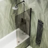 Шторка на ванну Maybah Glass MGV-72-6ш 400x1400 в широком профиле Черный стекло бронзовое матовое