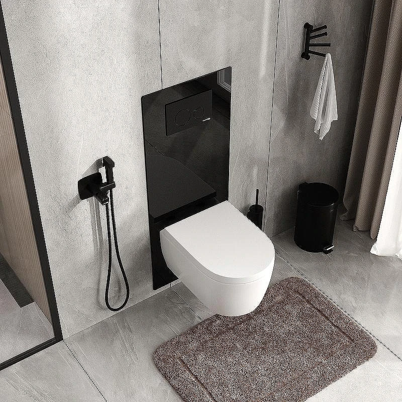 Инсталляция WasserKRAFT Abens 20TLT.010.ME.BL.MB02 для унитаза Черное стекло с Черной матовой клавишей смыва