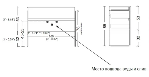 Тумба под раковину Boheme Armadi Art Vallessi 100 837-100-GS подвесная цвет Серый
