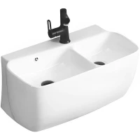 Раковина CeramaLux 68 A1009 двойная Белая глянцевая