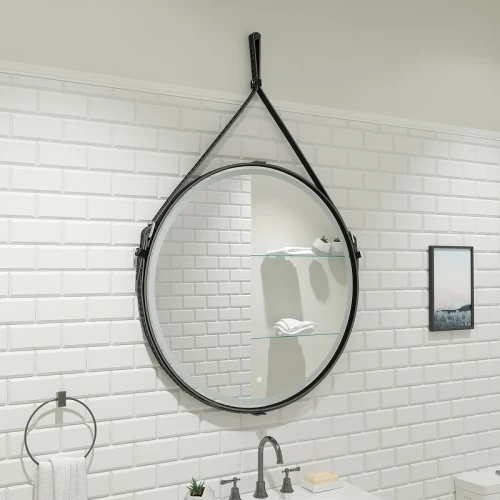 Зеркало Bellezza Жаклин Блэк 80 4616413020014 с подсветкой с сенсорным выключателем МДФ / ЛДСП, стекло