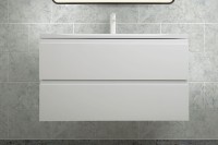 Тумба под раковину Art&amp;Max AM-Bianchi-1000-2C-SO-BL подвесная Белый глянец МДФ / ЛДСП