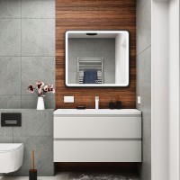 Тумба под раковину Art&amp;Max AM-Bianchi-1000-2C-SO-BL подвесная Белый глянец МДФ / ЛДСП