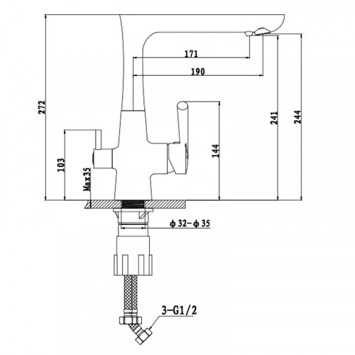 Смеситель для кухни GranFest 3223 цвет Топаз