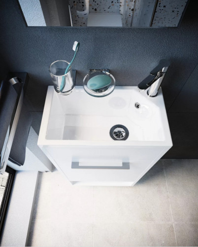 Тумба с раковиной 1MarKa Lira 40Н R У85920 Белый глянец МДФ / ЛДСП