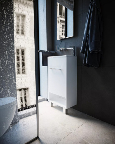 Тумба с раковиной 1MarKa Lira 40Н R У85920 Белый глянец МДФ / ЛДСП