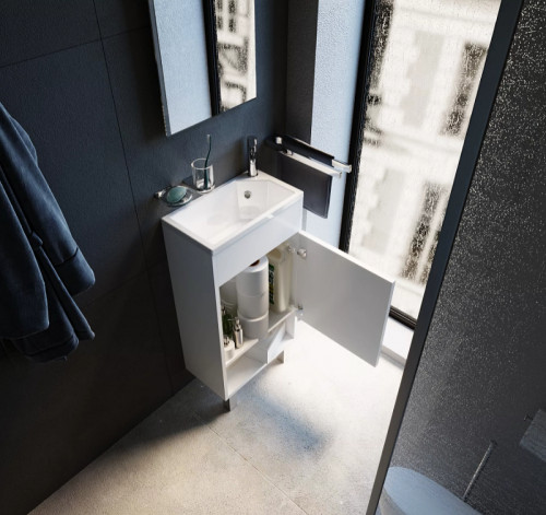 Тумба с раковиной 1MarKa Lira 40Н R У85920 Белый глянец МДФ / ЛДСП