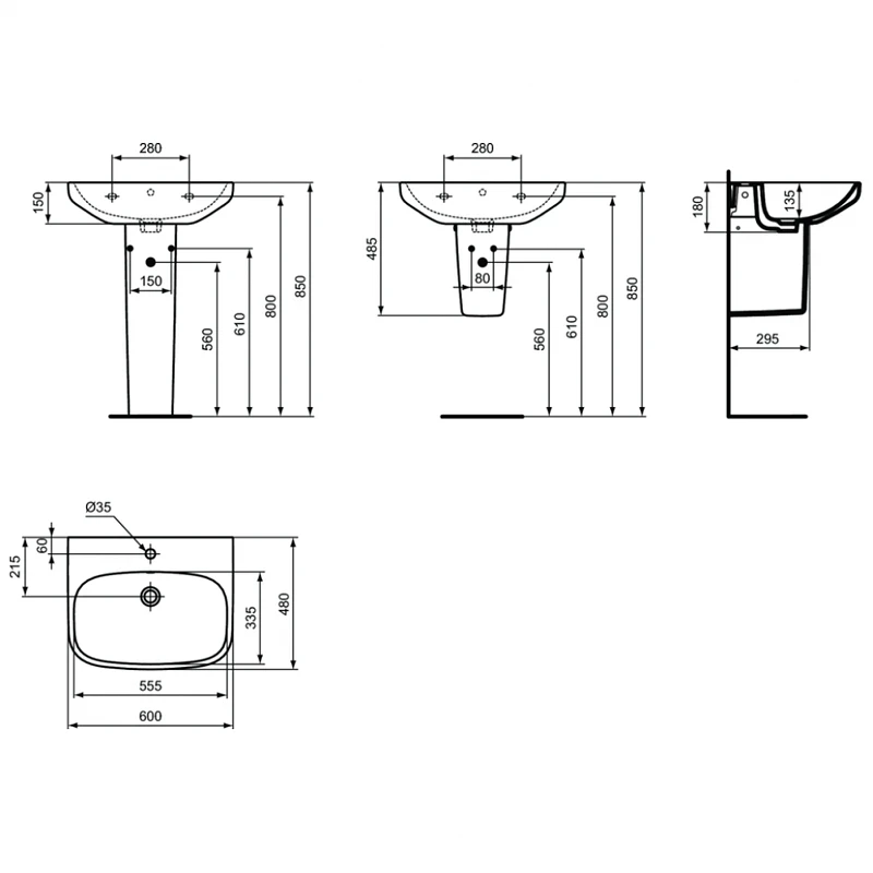 Раковина Ideal Standard I.Life A 60 T470501 Евробелая фарфор подвесная