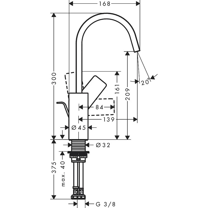 Смеситель для раковины Hansgrohe Vivenis 75030700 Белый матовый латунь