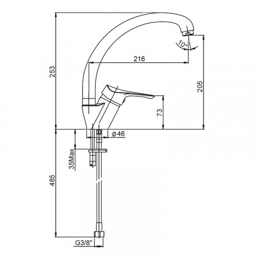 Смеситель для кухни Paini Dilos 76CR570KM Хром