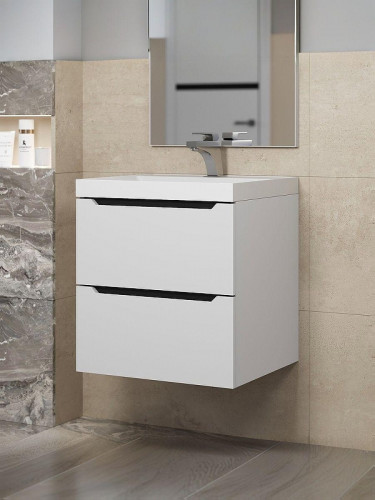 Тумба под раковину Uperwood Tanos New 50 2191020002 подвесная цвет Белый матовый Графит матовый