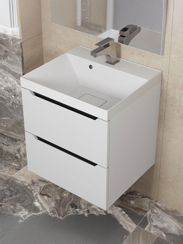 Тумба под раковину Uperwood Tanos New 50 2191020002 подвесная цвет Белый матовый Графит матовый