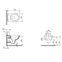 Унитаз Bocchi Taormina Pro Rimless 1451-001-0129 подвесной Белый глянцевый без сиденья фарфор подвесной