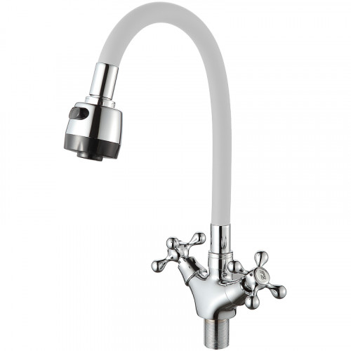 Смеситель для кухни D-Lin D153810-3T Хром Белый
