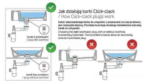 Донный клапан Deante NHC_010B click-clack Хром